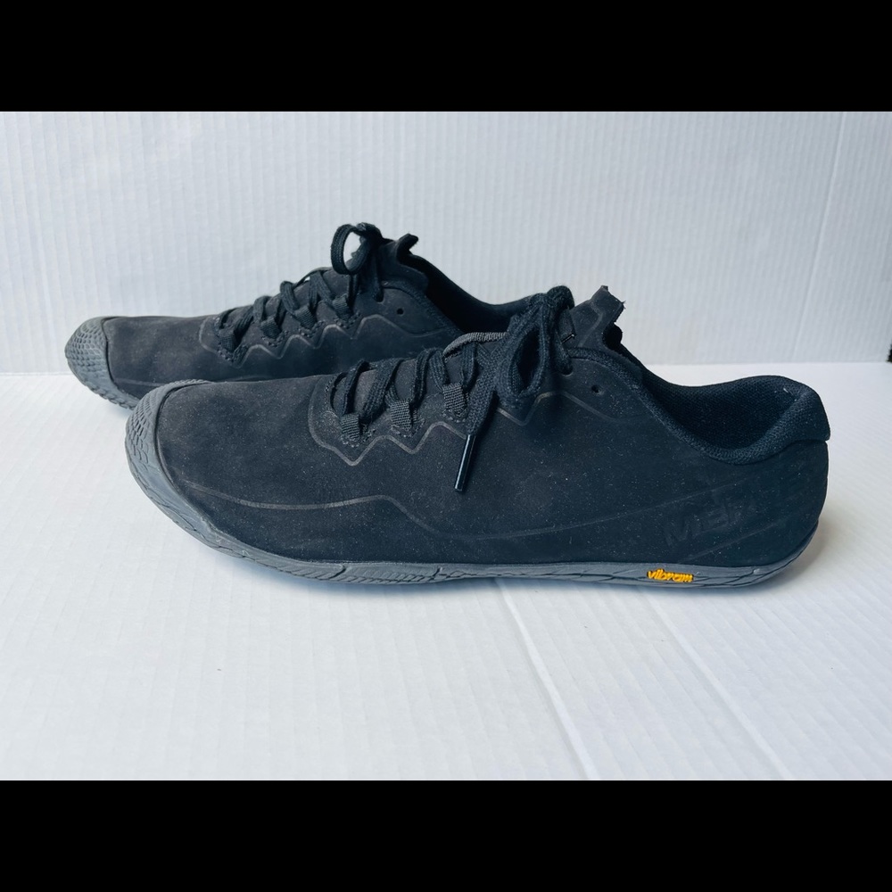 Merrell Vapor Glove 3 Black Suede J77716 Size 8 Vibram Hiking Shoes Like-new